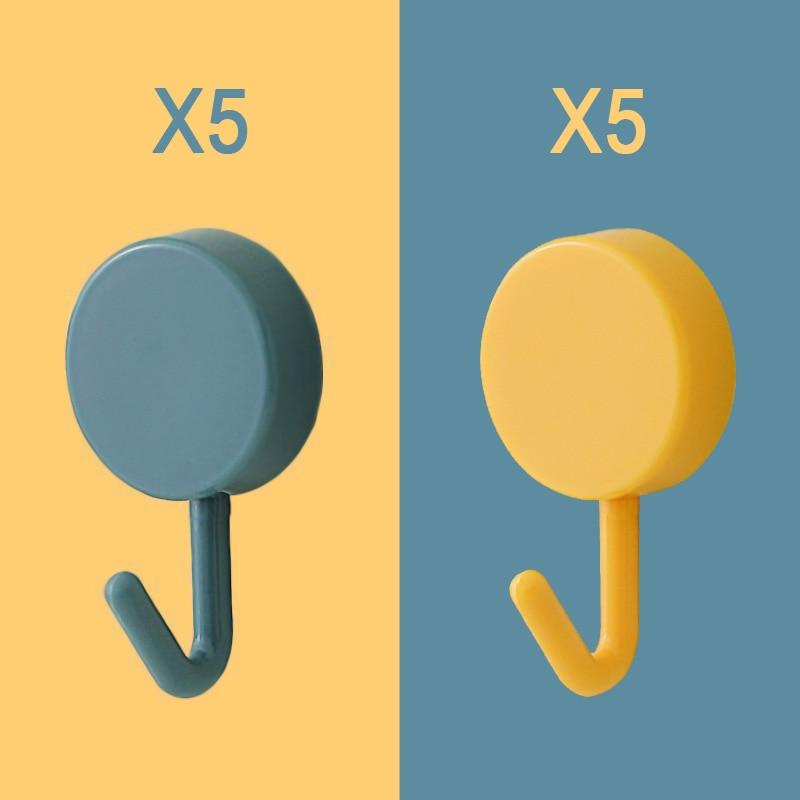 10-Piece Self-Adhesive Wall Hooks