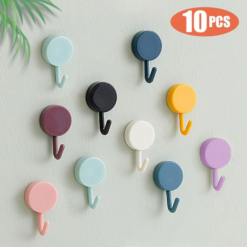 10-Piece Self-Adhesive Wall Hooks