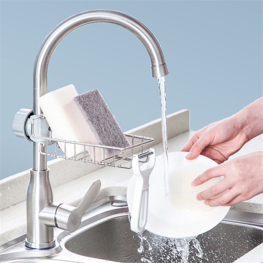 Adjustable Sink Organizer Rack – No-Drill Faucet Storage