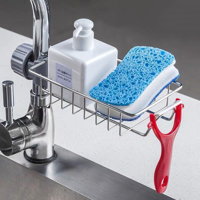 Adjustable Sink Organizer Rack – No-Drill Faucet Storage