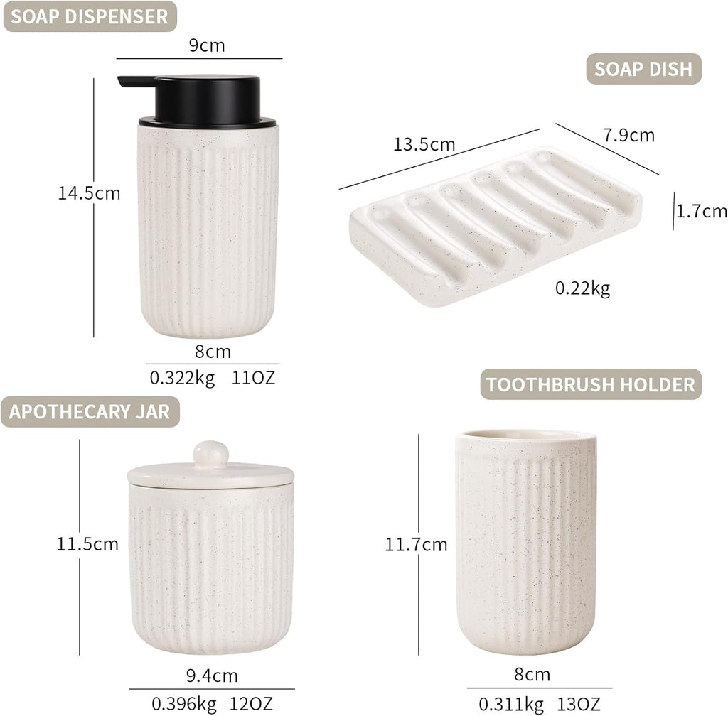 BosilunLife Recycled RebornClay™ Bathroom Set – 4 Pieces