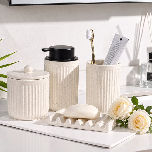 BosilunLife Recycled RebornClay™ Bathroom Set – 4 Pieces