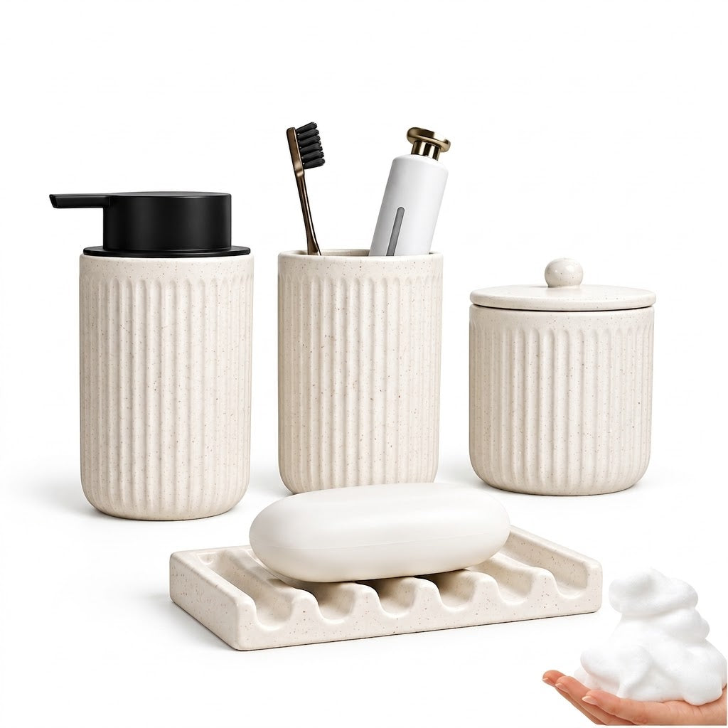 BosilunLife Recycled RebornClay™ Bathroom Set – 4 Pieces