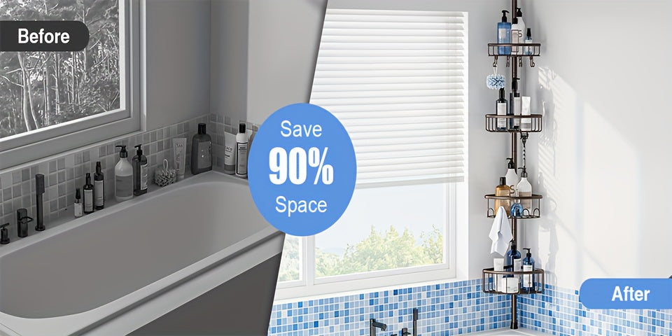 4-Tier No-Drill Corner Shower Organizer