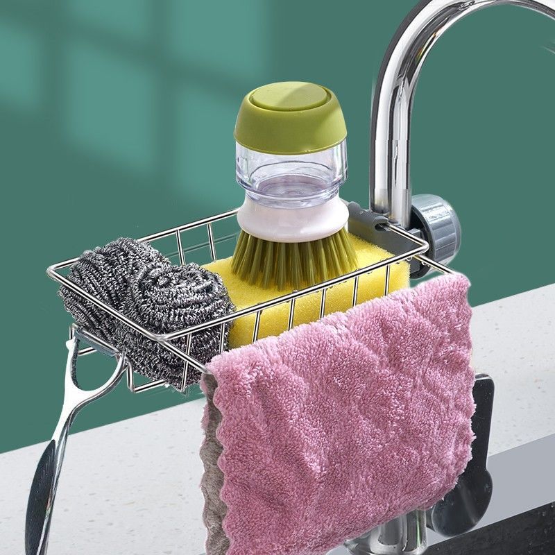 Adjustable Sink Organizer Rack – No-Drill Faucet Storage